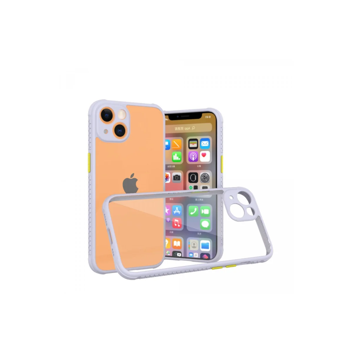 iPhone 13 Mini Şeffaf Silikon Kılıf Miami - Lila