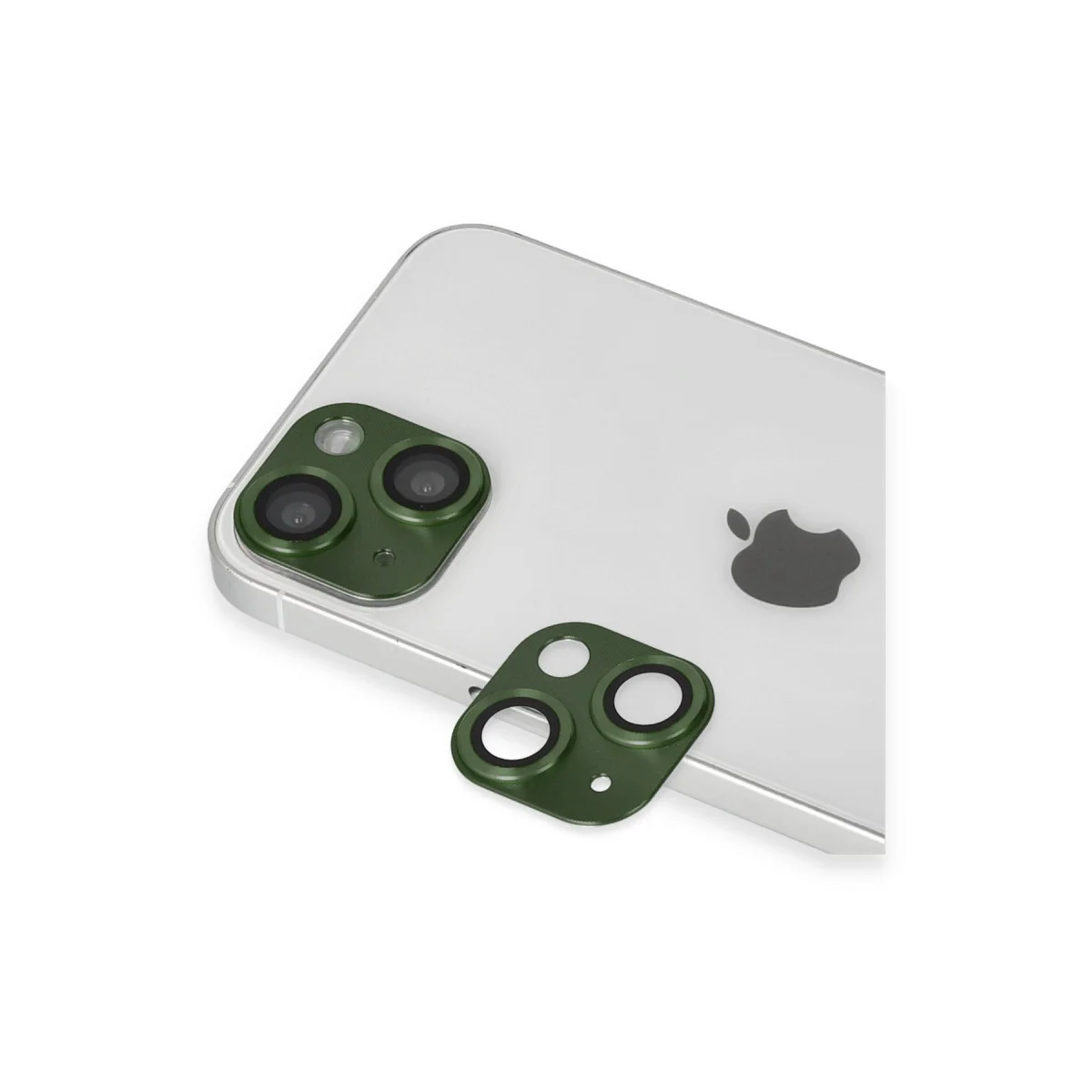 iPhone 13 Pers Alüminyum Kamera Lens Koruması - Yeşil, Çizilmelere Dayanıklı, Parmak İzi Bırakmayan