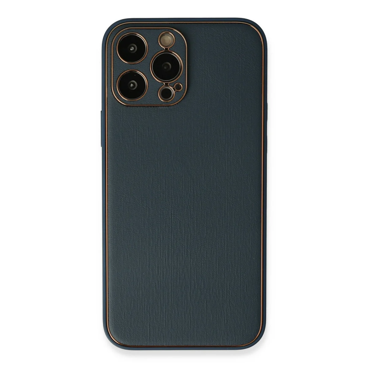 iPhone 13 Pro Coco Deri Silikon Kılıf - Mavi
