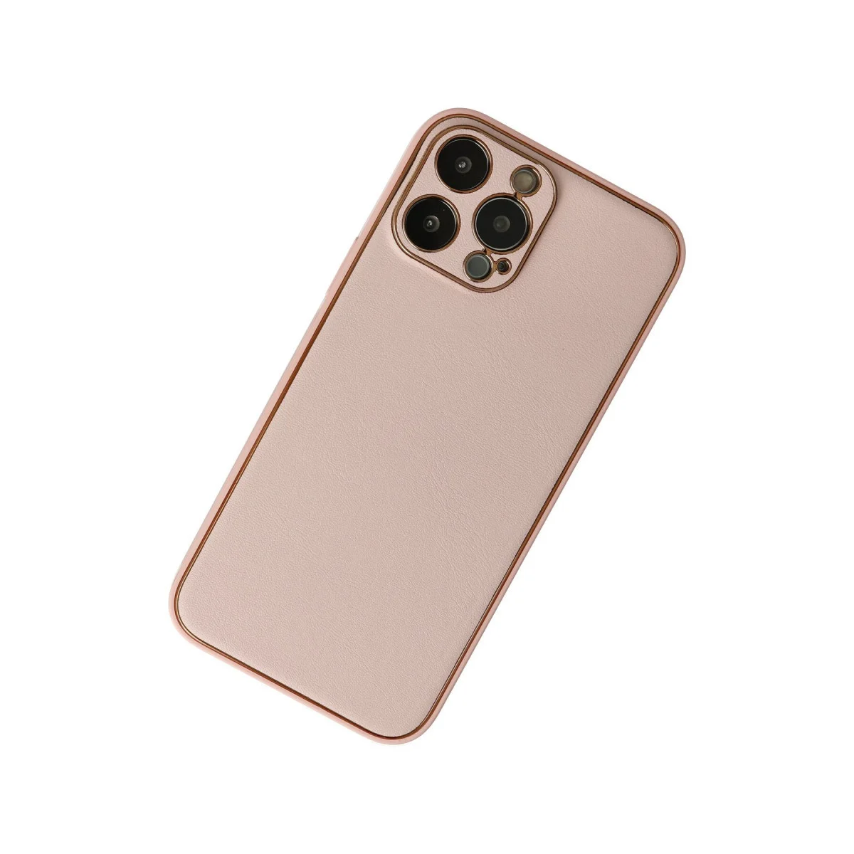 iPhone 13 Pro Coco Deri Silikon Kapak - Pudra - Elegan Tasarım ve Mükemmel Koruma
