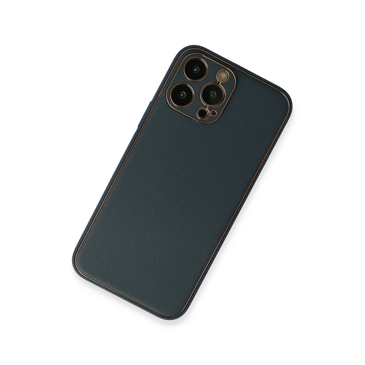 iPhone 13 Pro Coco Deri Silikon Kılıf - Mavi