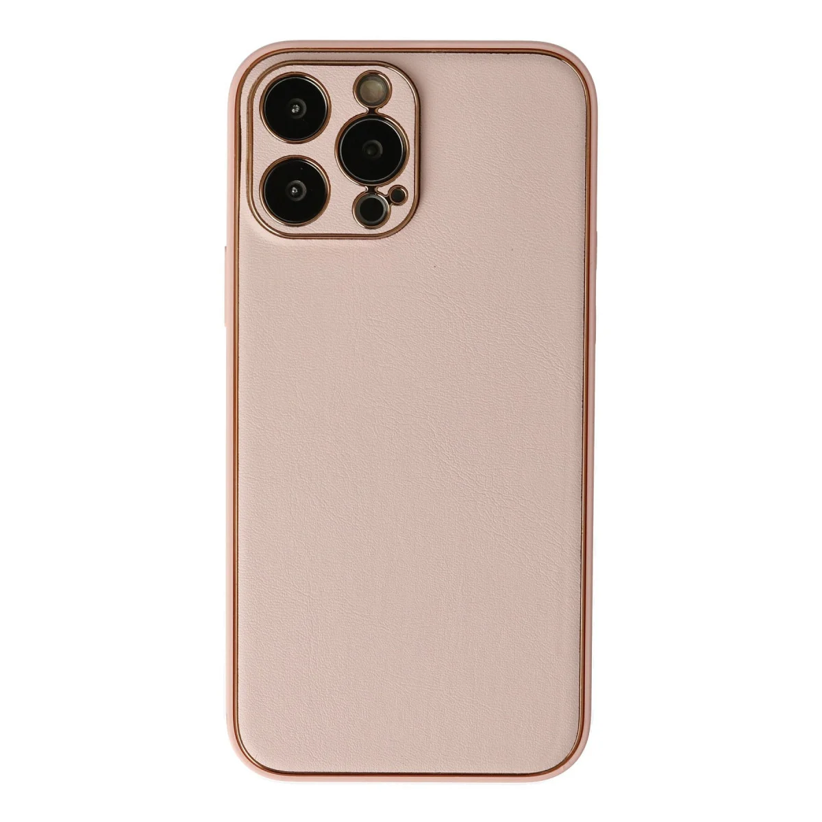 iPhone 13 Pro Coco Deri Silikon Kapak - Pudra - Elegan Tasarım ve Mükemmel Koruma