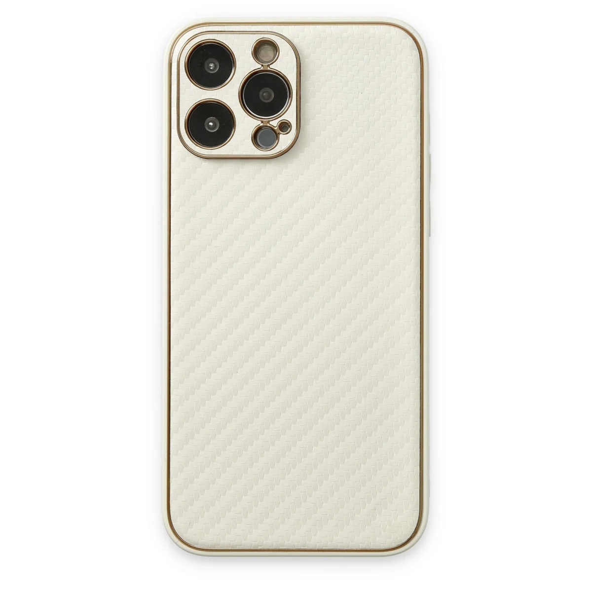 iPhone 13 Pro Coco Karbon Silikon Kılıf - Beyaz ve Esnek Koruma