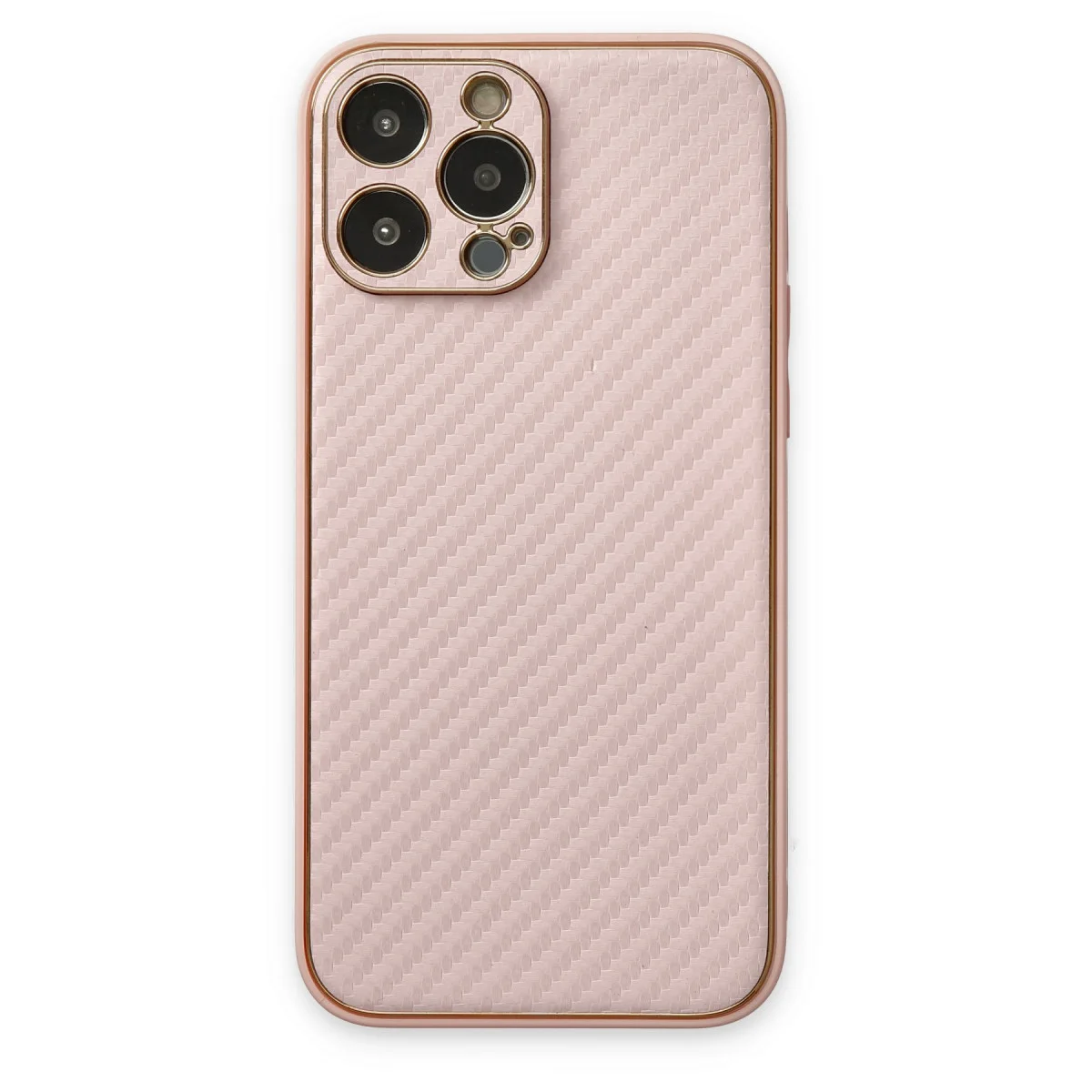 iPhone 13 Pro Coco Karbon Silikon Kılıf Pembe - Şık ve Koruyucu