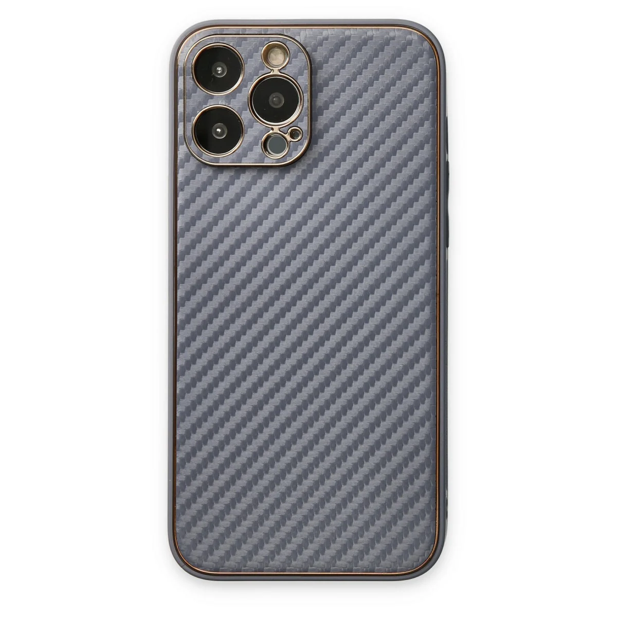 iPhone 13 Pro Karbon Silikon Kılıf Gri - Etkili Koruma ve Premium Tasarım