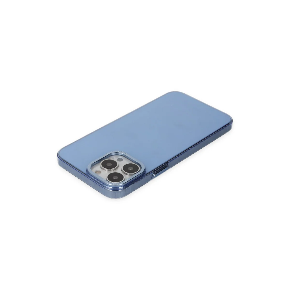 iPhone 13 Pro Kılıf Anka PC Sert Metal Kapak - Mavi Premium Tasarım