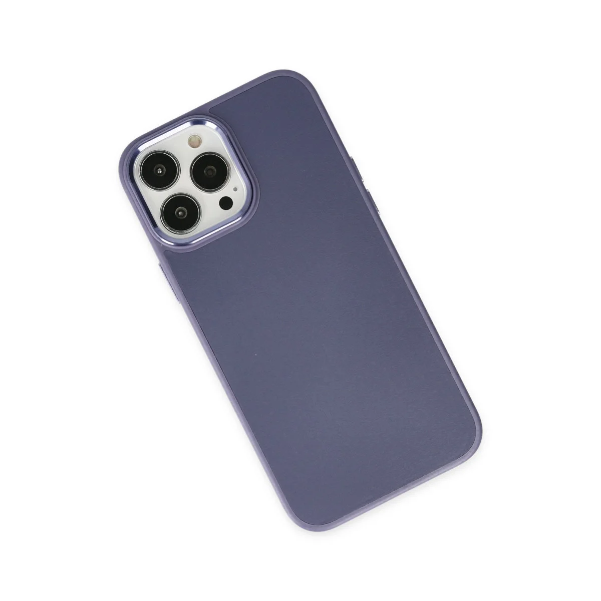 iPhone 13 Pro Kılıf Asya Deri Silikon - Mor (Mükemmel Koruma ve Şıklık)
