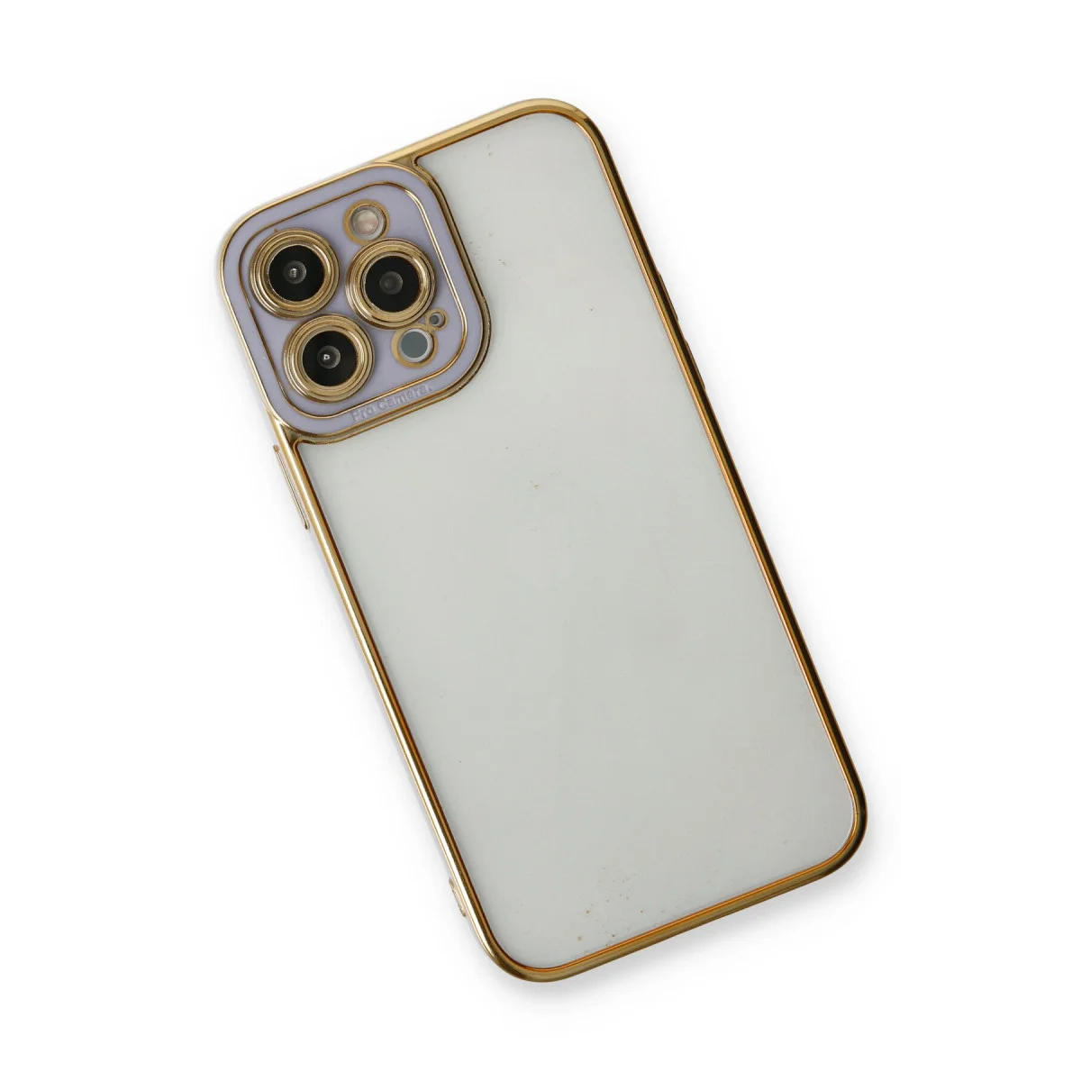 iPhone 13 Pro Kılıf Liva Lens Silikon - Lila ve Koruma