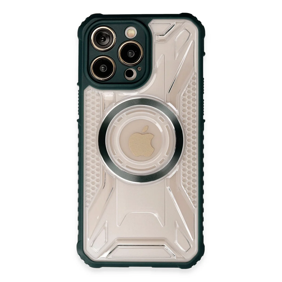 iPhone 13 Pro Kılıf - Koyu Yeşil Prag Magneticsafe | Kablosuz Şarj ve Kamera Koruması