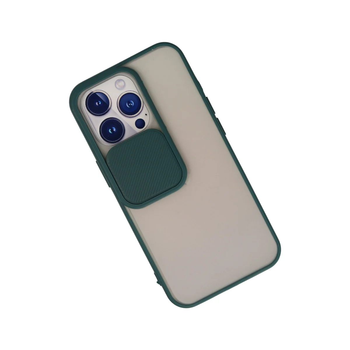 iPhone 13 Pro Kılıf Palm Buzlu Kamera Sürgülü Silikon Yeşil - Ultra İnce ve Dayanıklı
