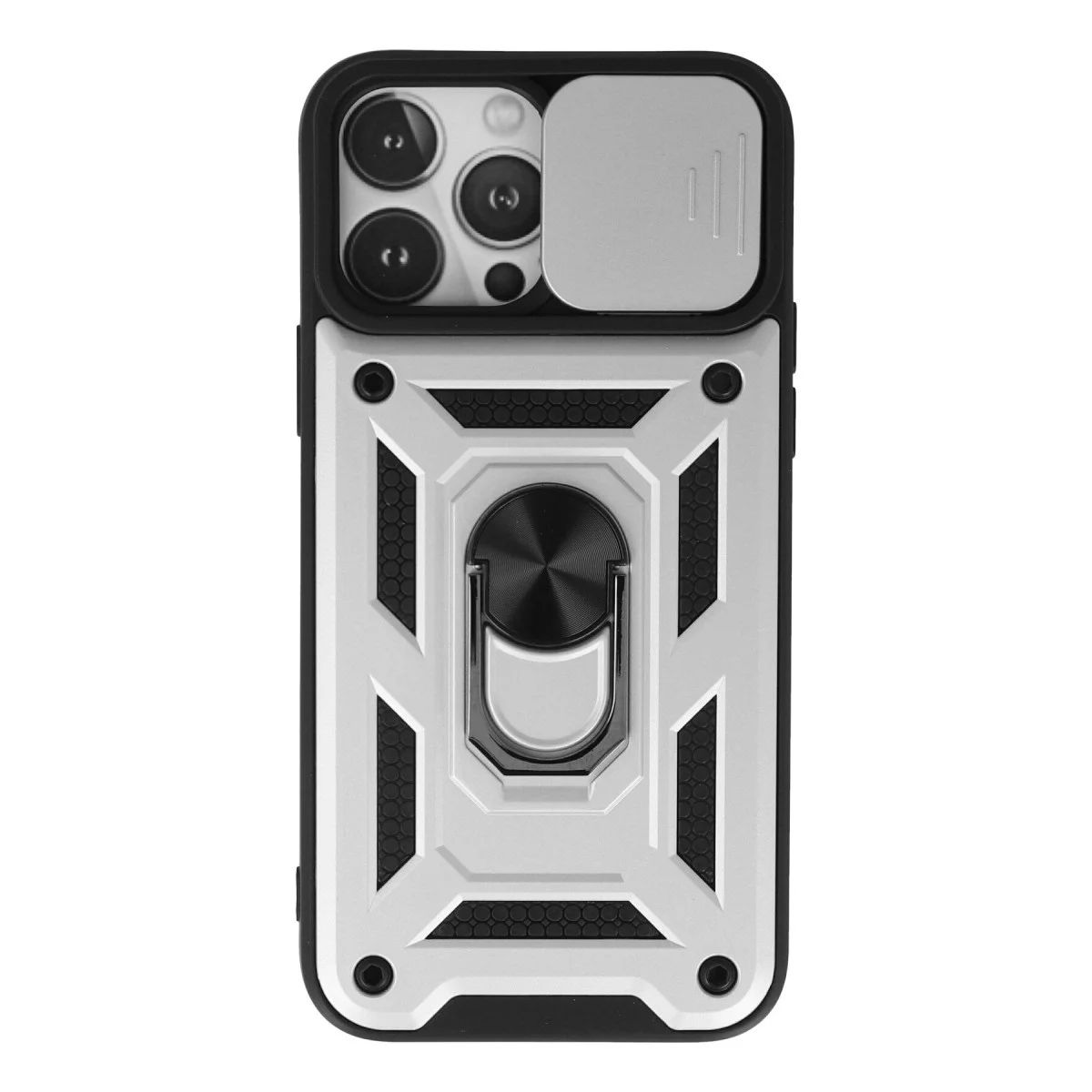 iPhone 13 Pro Kılıf - Gümüş Pars Lens Korumalı Silikon