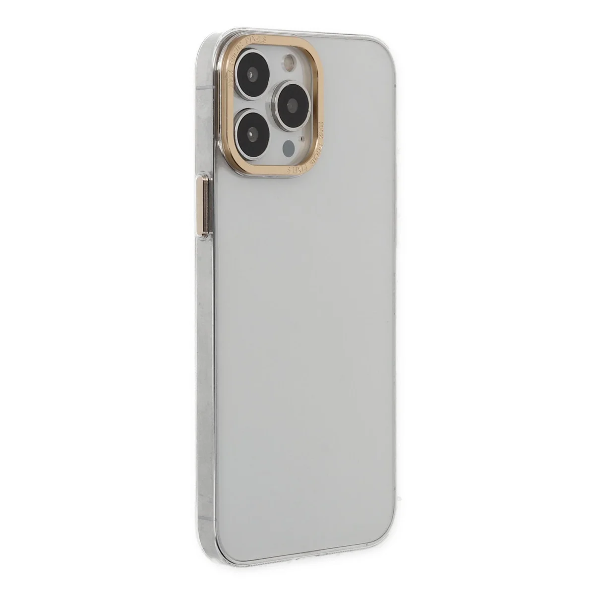 iPhone 13 Pro Kılıf Anka Metal Detaylı Şeffaf Kamera Koruyucu