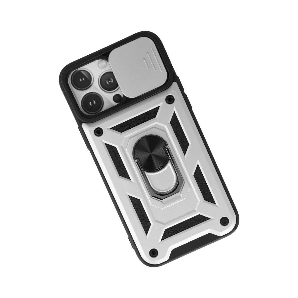 iPhone 13 Pro Kılıf - Gümüş Pars Lens Korumalı Silikon