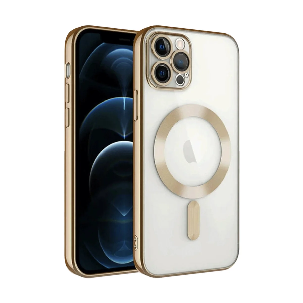 iPhone 13 Pro Kross Magneticsafe Şeffaf Kılıf - Gold