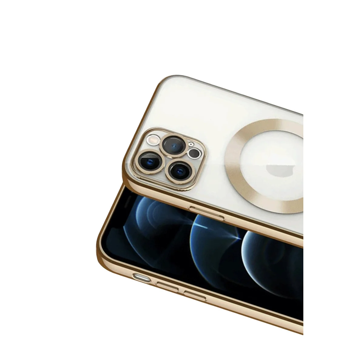 iPhone 13 Pro Kross Magneticsafe Şeffaf Kılıf - Gold