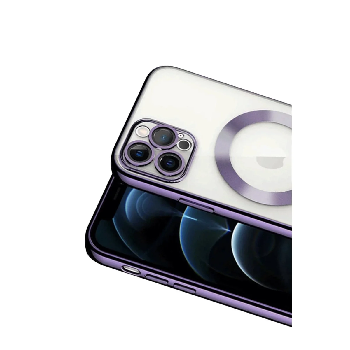 iPhone 13 Pro Kross Mor Kılıf - MagSafe Uyumlu, Şeffaf ve 360° Koruma