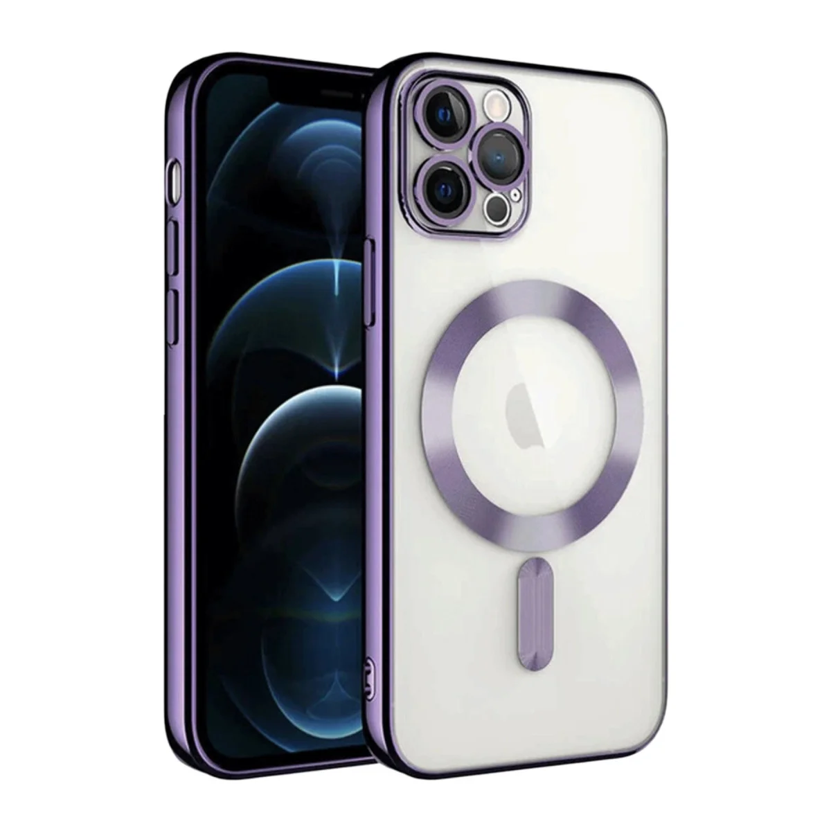 iPhone 13 Pro Kross Mor Kılıf - MagSafe Uyumlu, Şeffaf ve 360° Koruma
