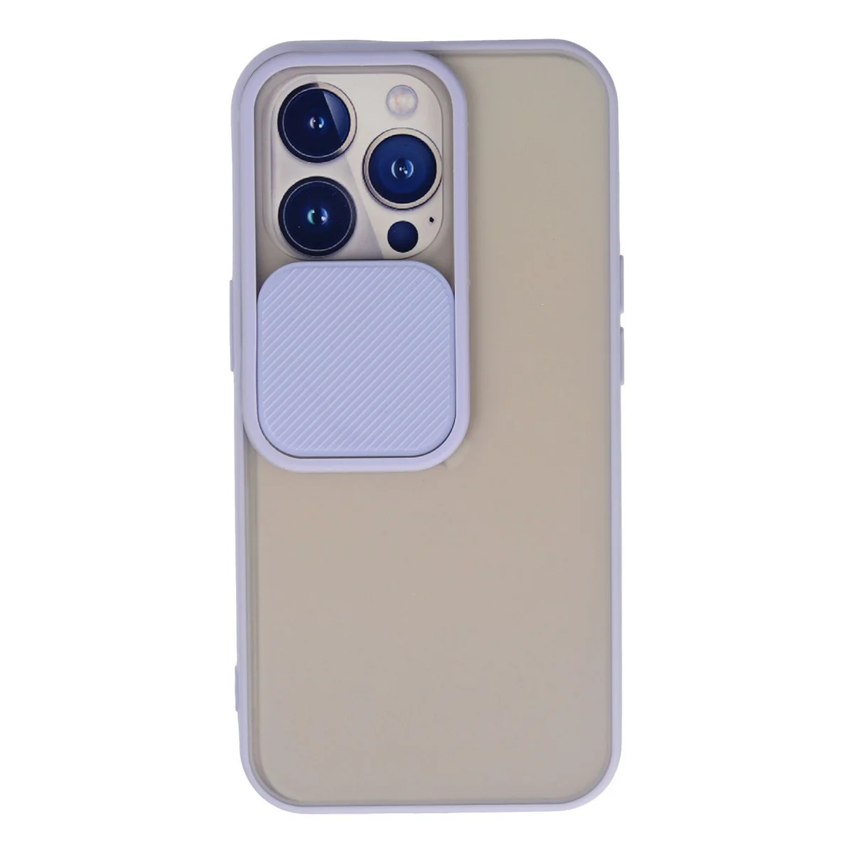 iPhone 13 Pro Lila Palm Buzlu Kılıf - Kamera Sürgülü Silikon Kılıf