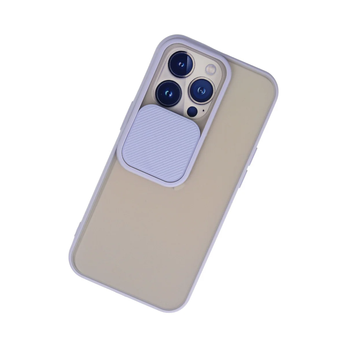 iPhone 13 Pro Lila Palm Buzlu Kılıf - Kamera Sürgülü Silikon Kılıf