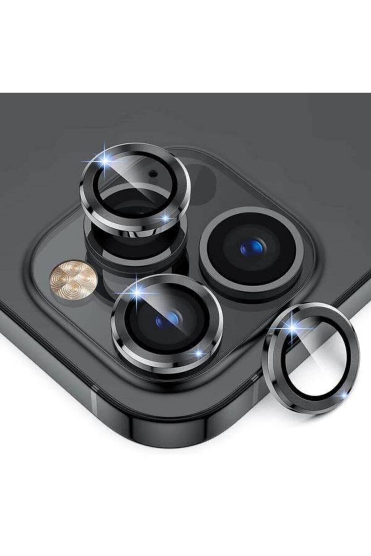 Iphone 13 Pro Max Uyumlu Siyah Kamera Koruyucu Lens
