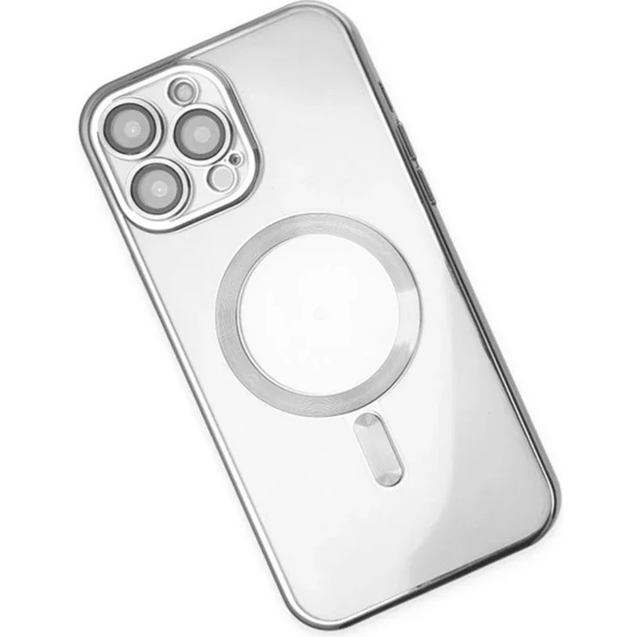 iPhone 13 Pro Magsafe Silikon Kılıf 6.1'' Renkli Lazer Çerçeveli