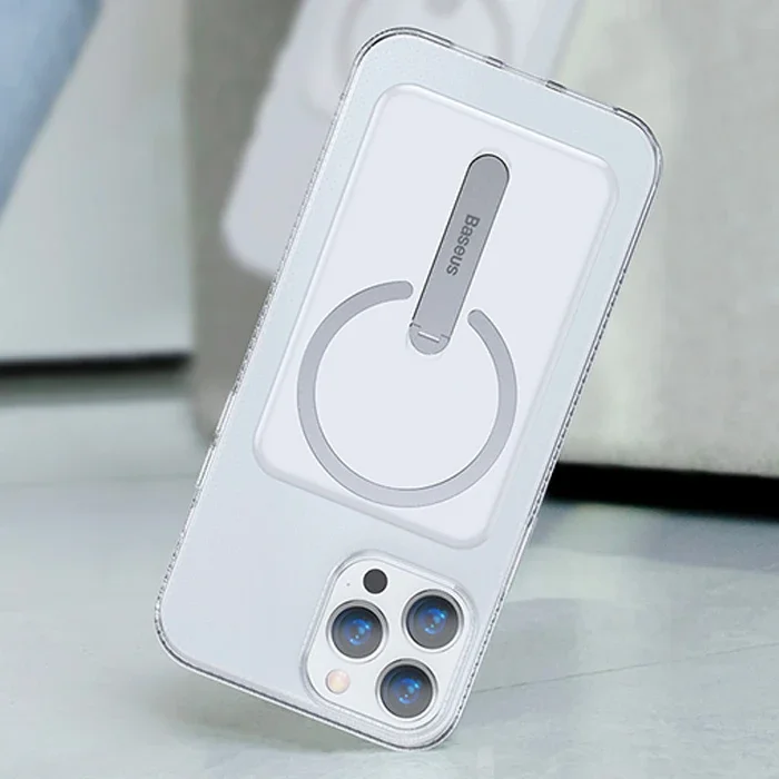 iPhone 13 Pro Magsafe Standlı Silikon Kılıf - Manyetik Kablosuz Şarj Uyumlu