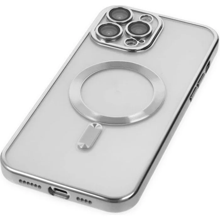 iPhone 13 Pro Magsafe Silikon Kılıf 6.1'' Renkli Lazer Çerçeveli