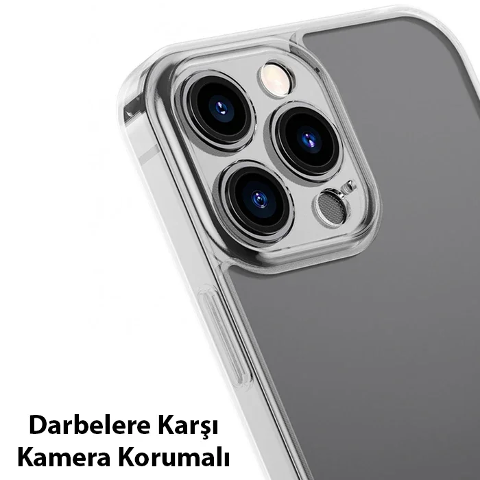 iPhone 13 Pro Mat Cam Kılıf 6.1'' Darbeye Dayanıklı Koruyucu