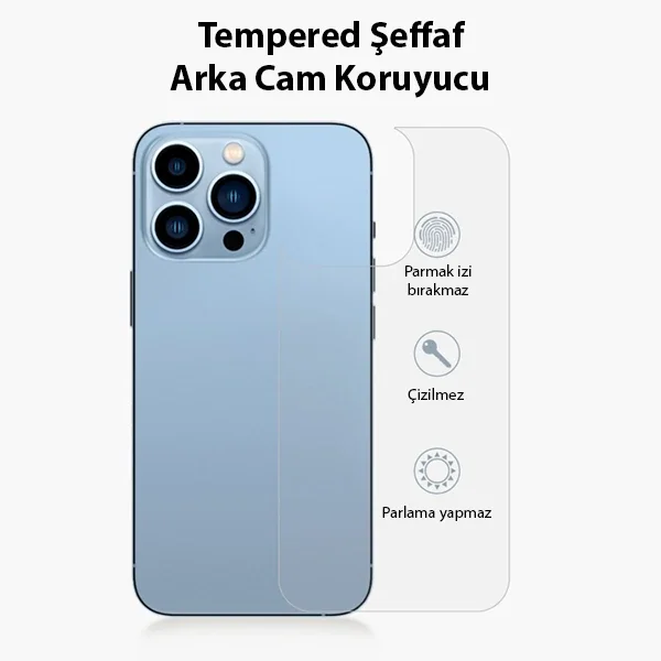 iPhone 13 Pro Max 6.7 Arka Cam Koruyucu - 9H Şeffaf Kılıf