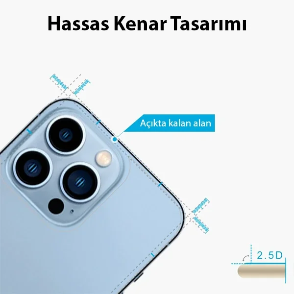 iPhone 13 Pro Max 6.7 Arka Cam Koruyucu - 9H Şeffaf Kılıf
