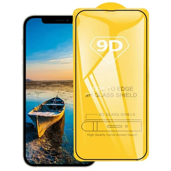 iPhone 13 Pro Max 6.7" Full Glue 9D Temperli Cam Ekran Koruyucu - Çerçeveli & Baloncuk Yok