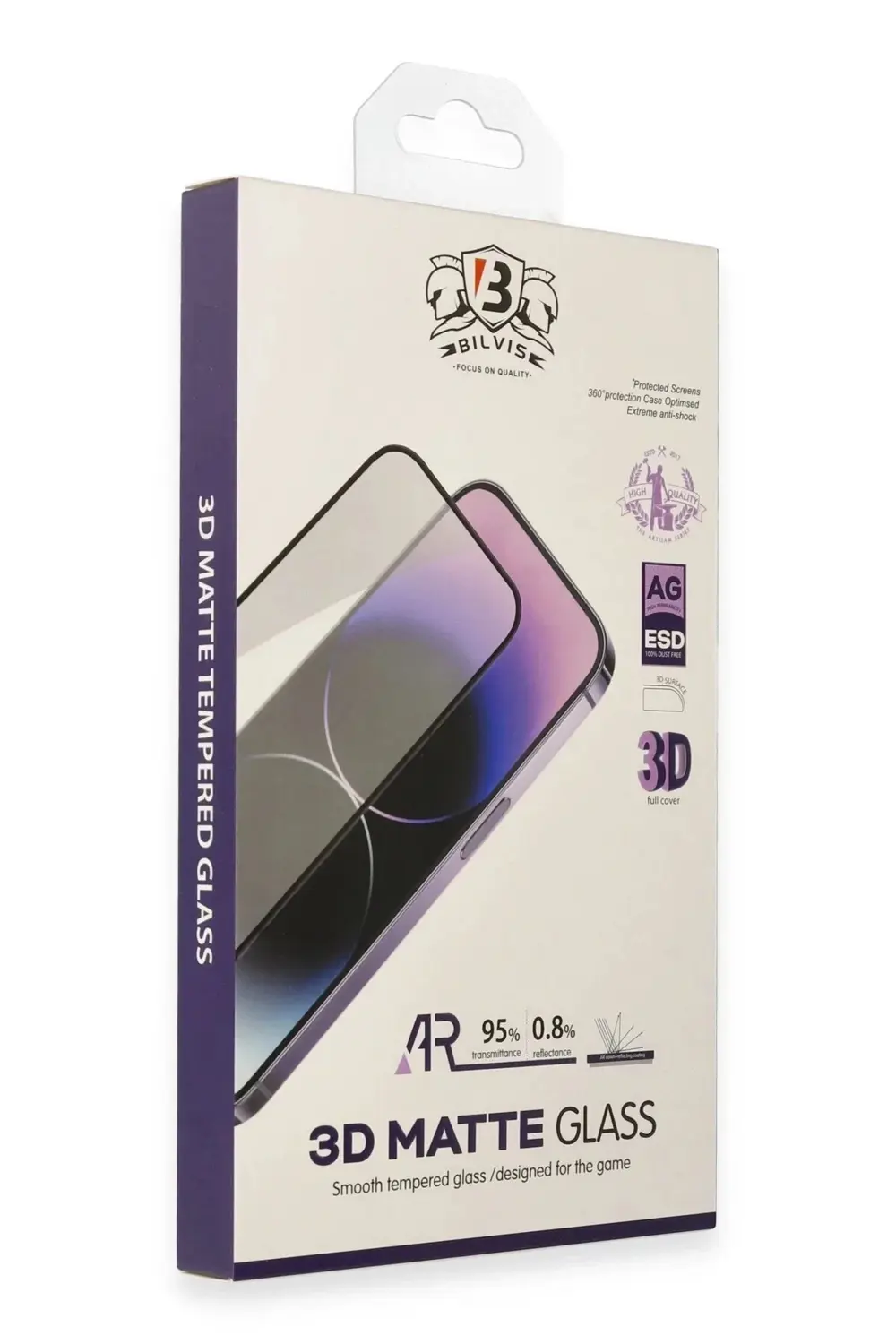 iPhone 13 Pro Max Bilvis 3D Mat Cam Ekran Koruyucu-(5796) iPhone 13 Pro Max Bilvis 3D Mat Cam Ekran Koruyucu-(5796)
