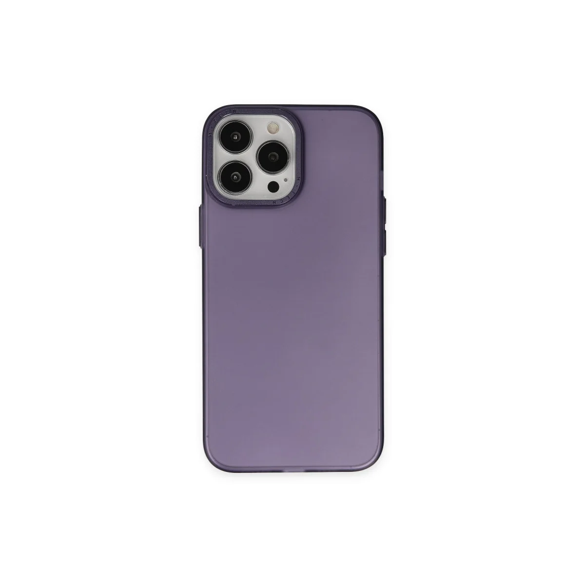 iPhone 13 Pro Max Derin Mor Metal Kılıf - Modos Buzlu Transparan Çizilmeye Karşı Korumalı