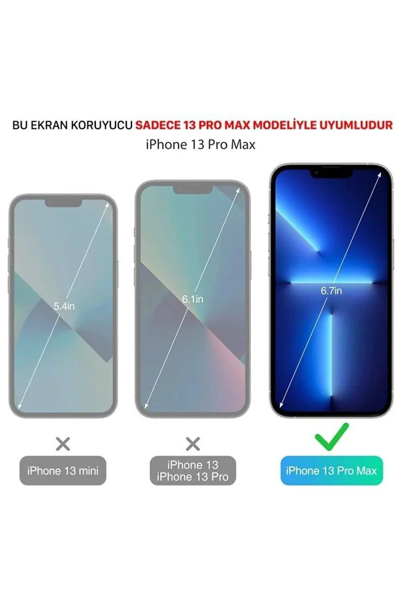 iPhone 13 Pro Max ile Uyumlu Premium 9H Temperli Cam Ekran Koruyucu - Kırılmaz Şeffaf Koruma
