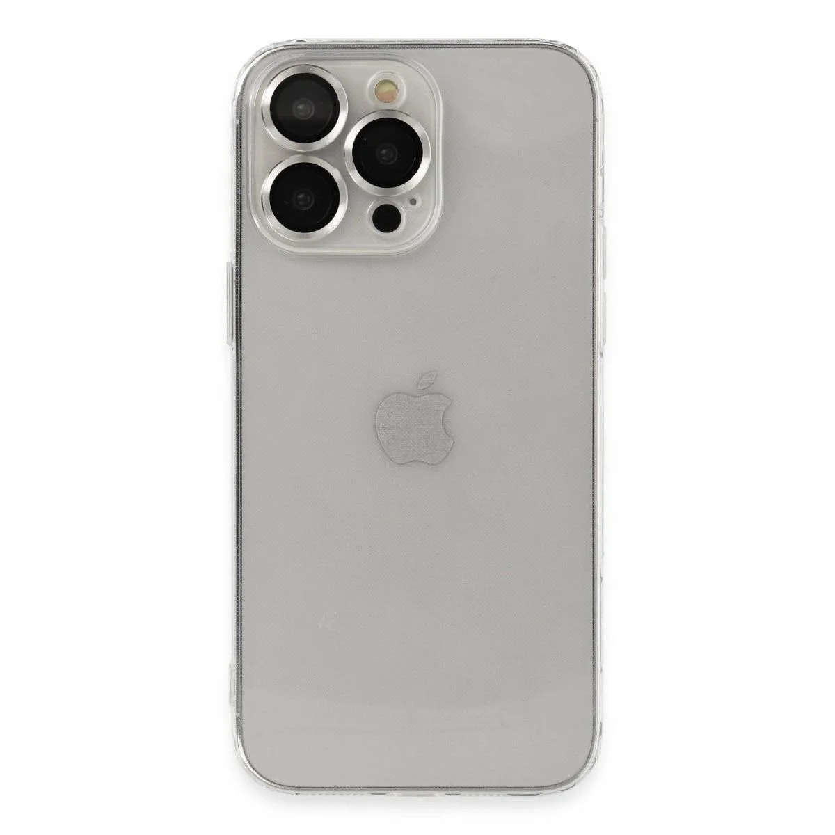 iPhone 13 Pro Max ile Uyumlu Lens Silikon Kılıf - Gümüş iPhone 13 Pro Max ile Uyumlu Lens Silikon Kılıf - Gümüş