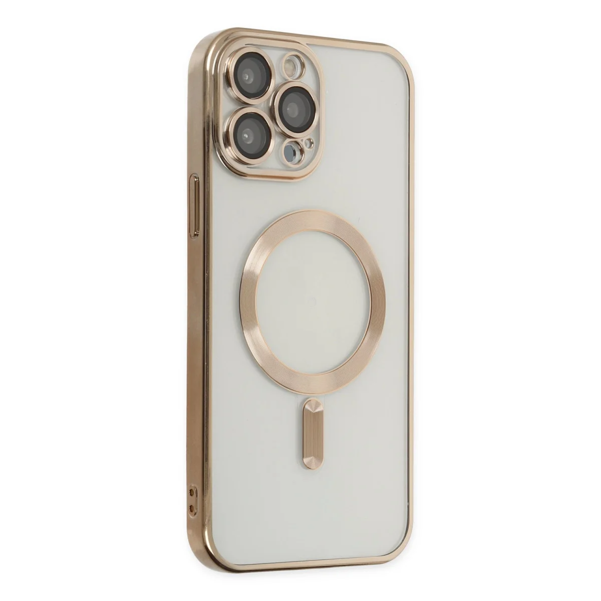 iPhone 13 Pro Max Kılıf Kross Magneticsafe - Şeffaf, MagSafe Uyumlu ve Gold