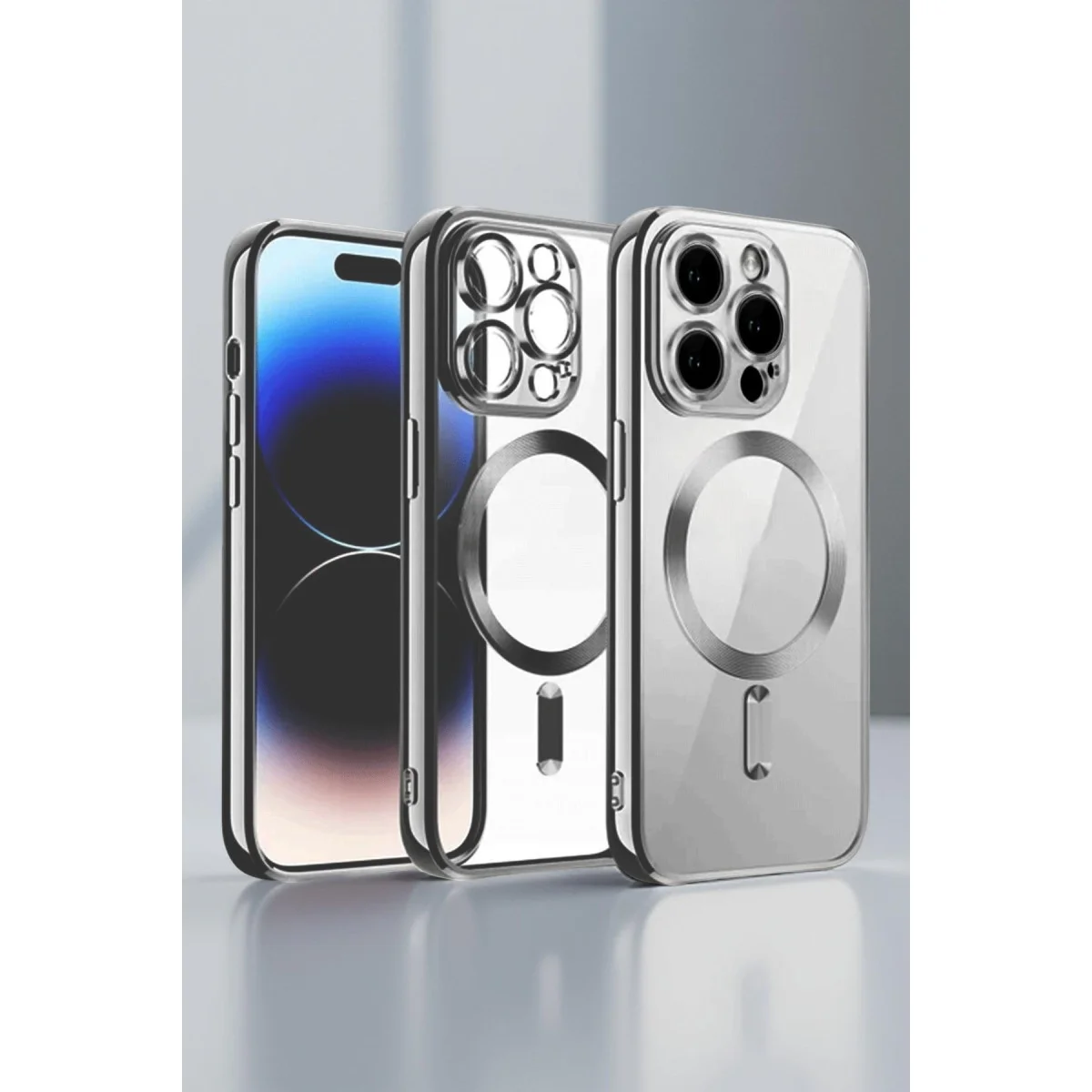iPhone 13 Pro Max Kılıf Kross Magneticsafe - Şeffaf, MagSafe Uyumlu ve Gold