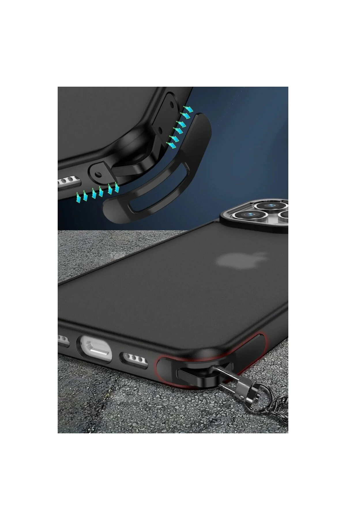 İphone 13 Pro Max Kılıf Elegant Kapak - Pudra