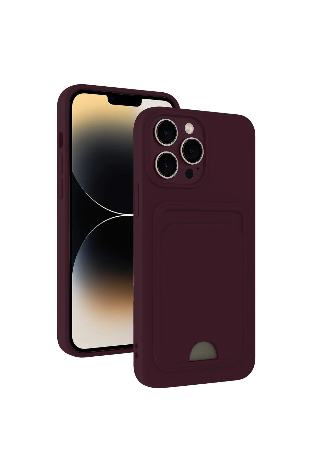 Apple İphone 13 Pro Max Kılıf Kelvin Kartvizitli Silikon - Derin 