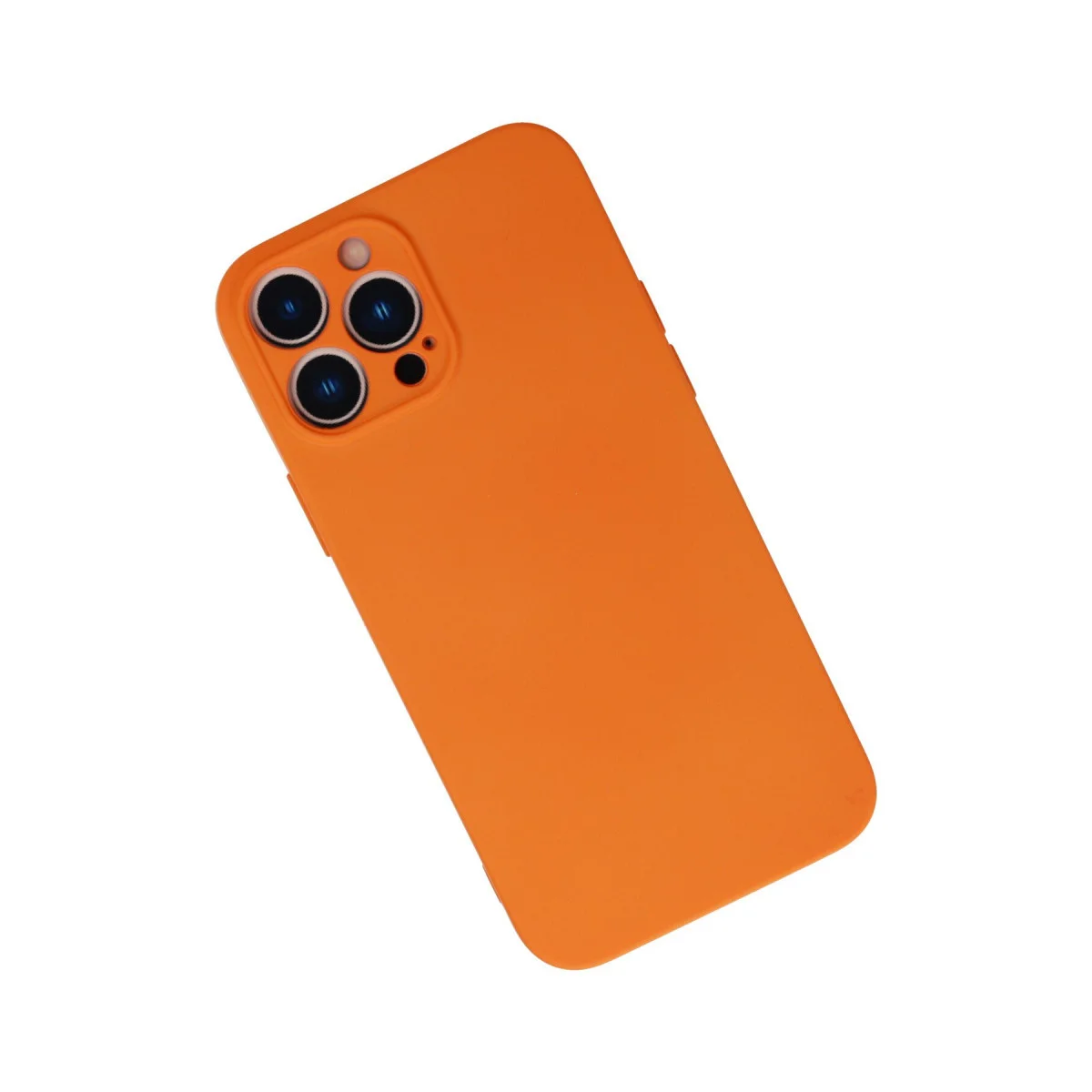 iPhone 13 Pro Max Nano İçi Kadife Silikon Kılıf - Turuncu