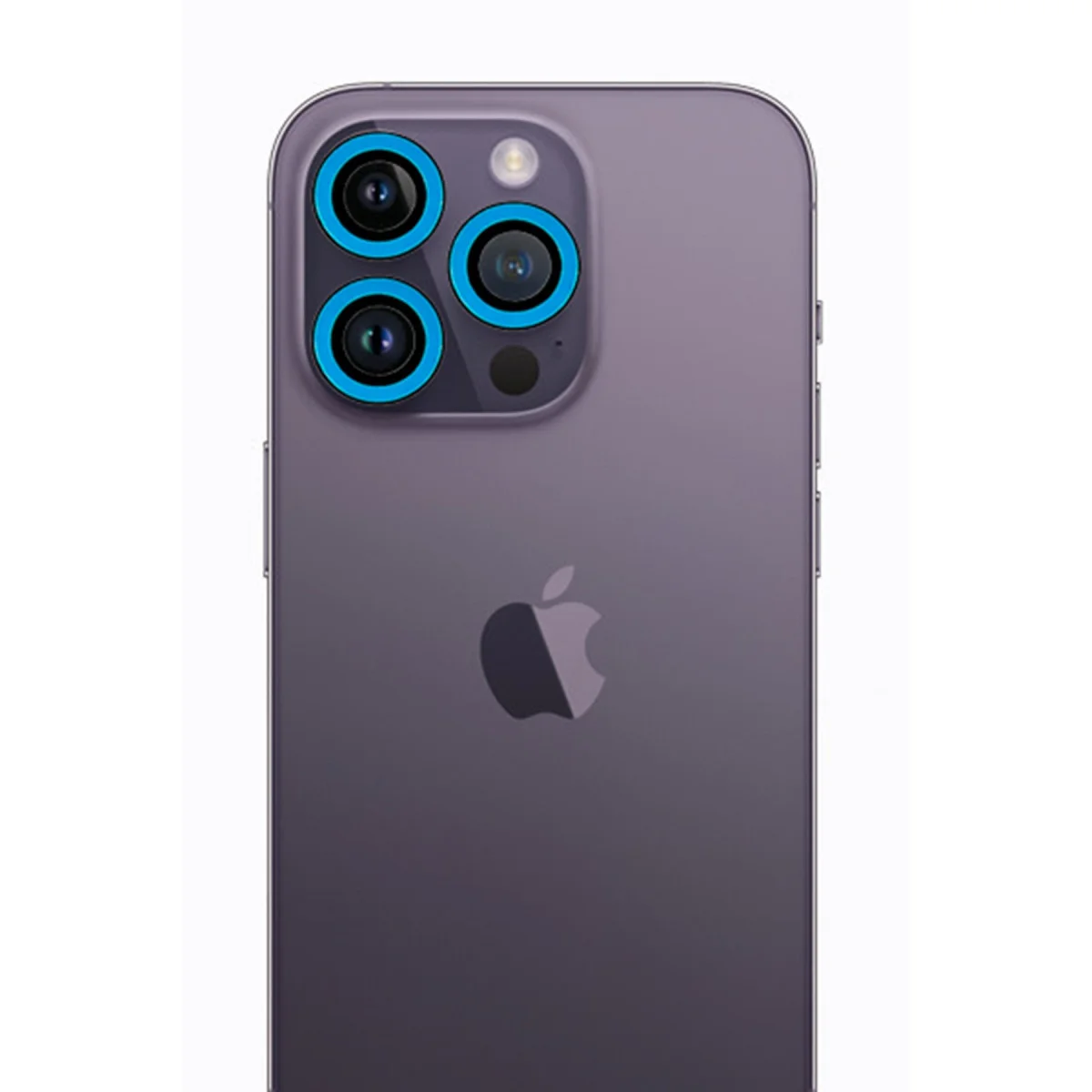 iPhone 13 Pro Max Neon Fosforlu Kamera Lens Mavi - Güçlü Korumak