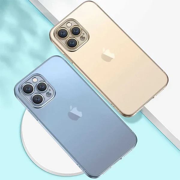 iPhone 13 Pro Max Renkli Kenar Şeffaf Kılıf – Sararma Yapmaz Kamera Korumalı Silikon