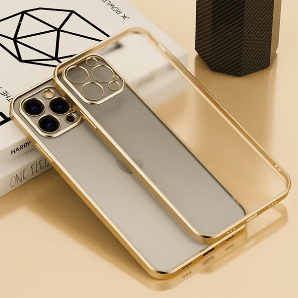 iPhone 13 Pro Max Renkli Kenar Şeffaf Kılıf – Sararma Yapmaz Kamera Korumalı Silikon