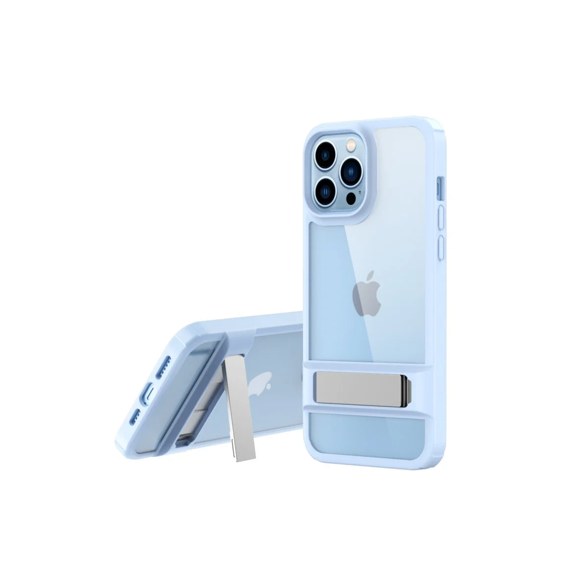 iPhone 13 Pro Max Rolet Stand Kılıf - Sierra Blue TPU Kılıf (Kamera Korumalı)