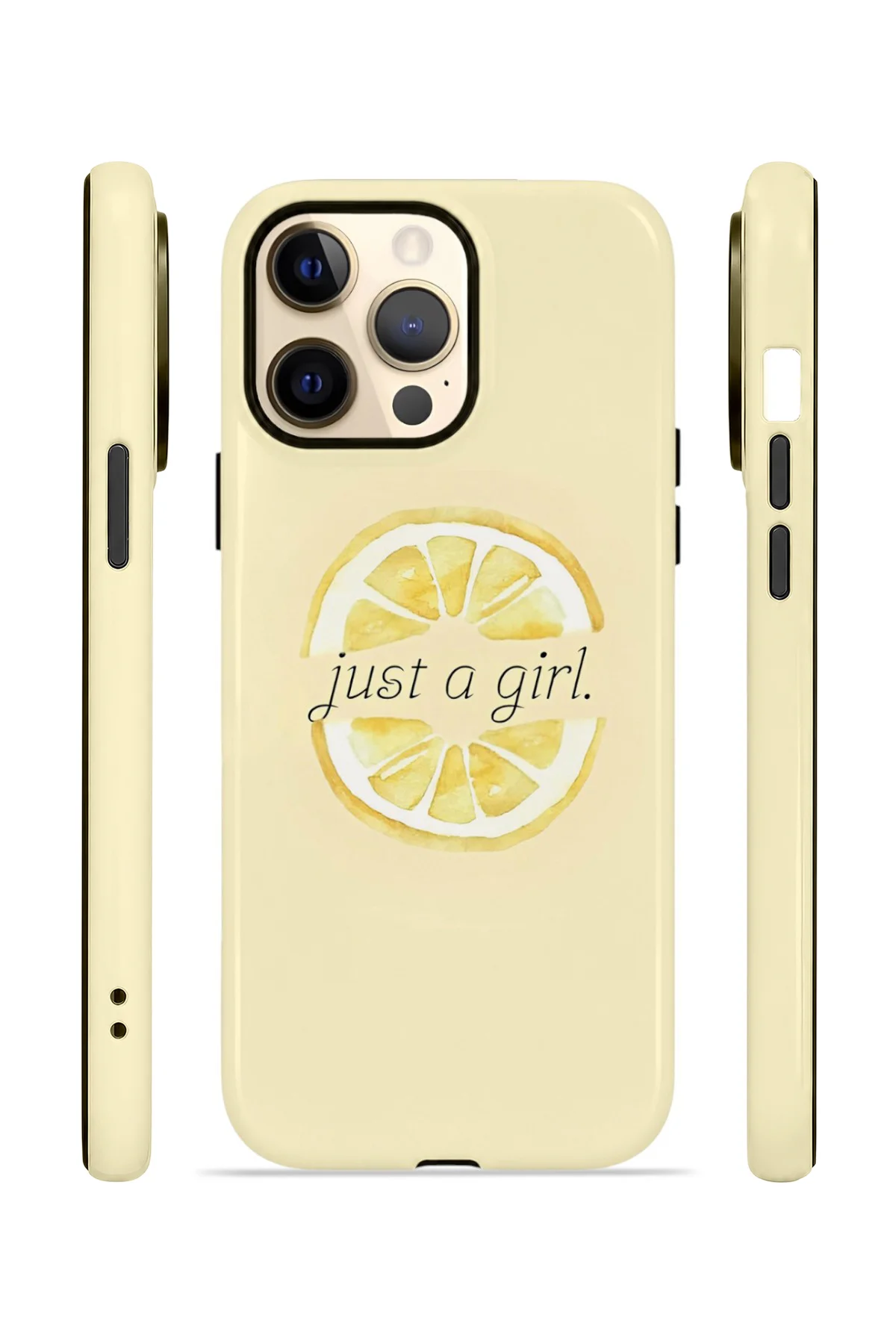 iPhone 13 Pro Max Vorian Çift Katmanlı MagSafe Kılıf Just A Girl Lemon