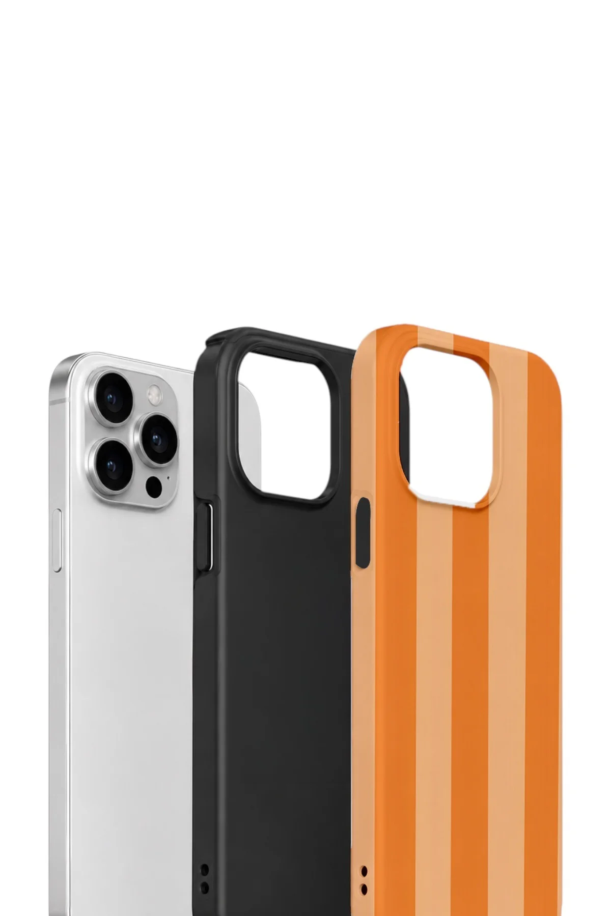 iPhone 13 Pro Max Vorian Çift Katmanlı Kılıf Orange Cream Stripe