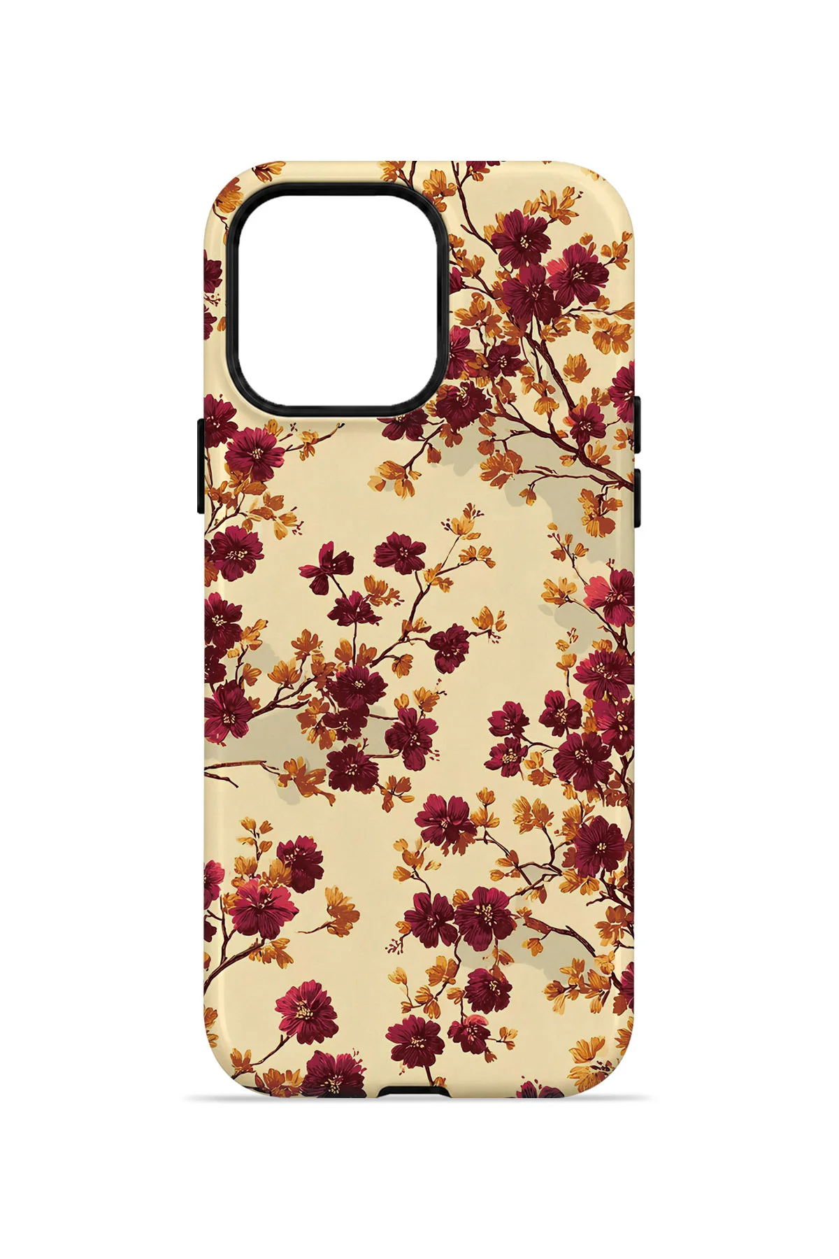 iPhone 13 Pro Max Vorian Çift Katmanlı Bordo Kır Çiçeği Kılıf iPhone 13 Pro Max Vorian Çift Katmanlı Bordo Kır Çiçeği Kılıf - Görsel 4