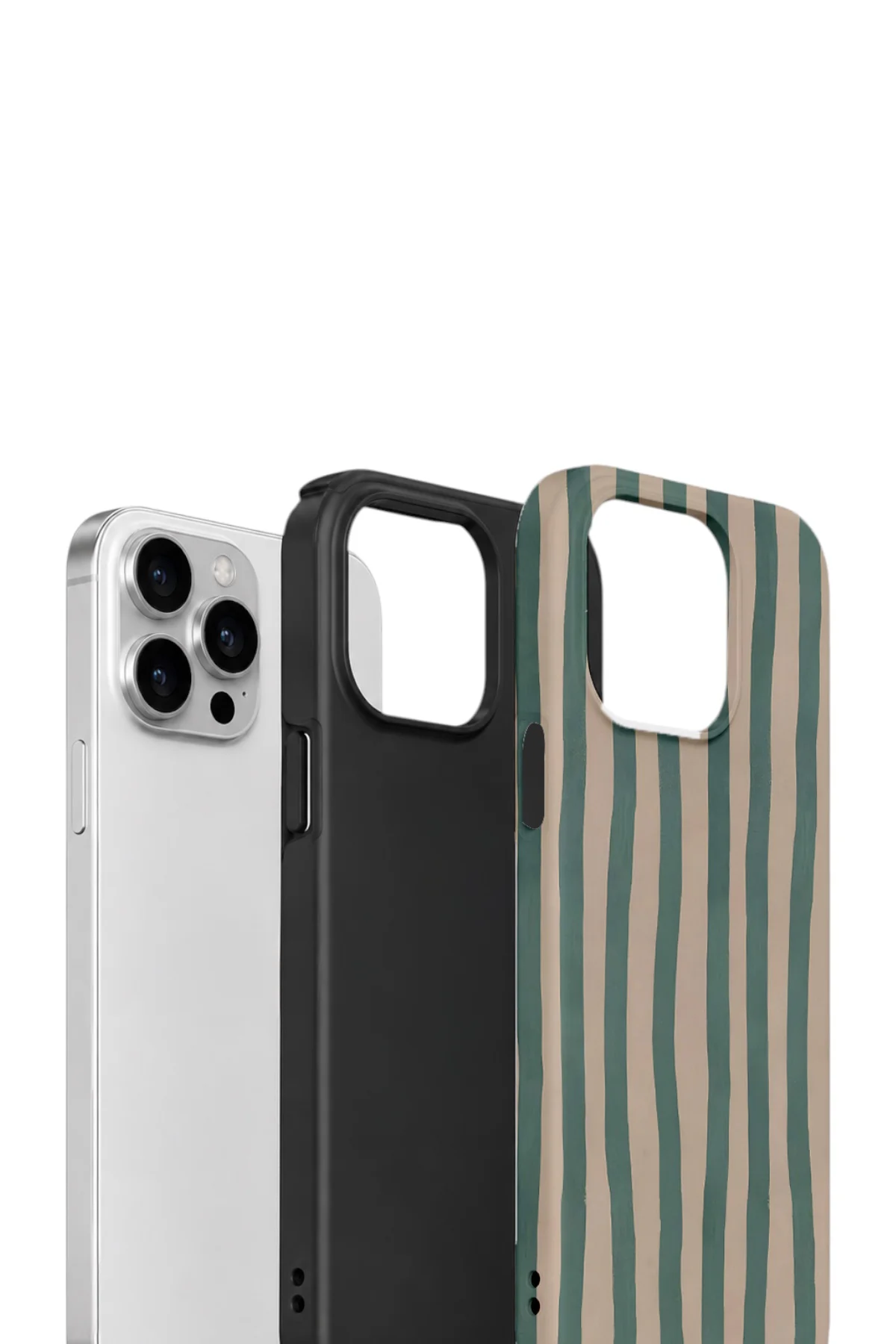 iPhone 13 Pro Max Vorian Çift Katmanlı Kılıf Sage Riviera Stripe