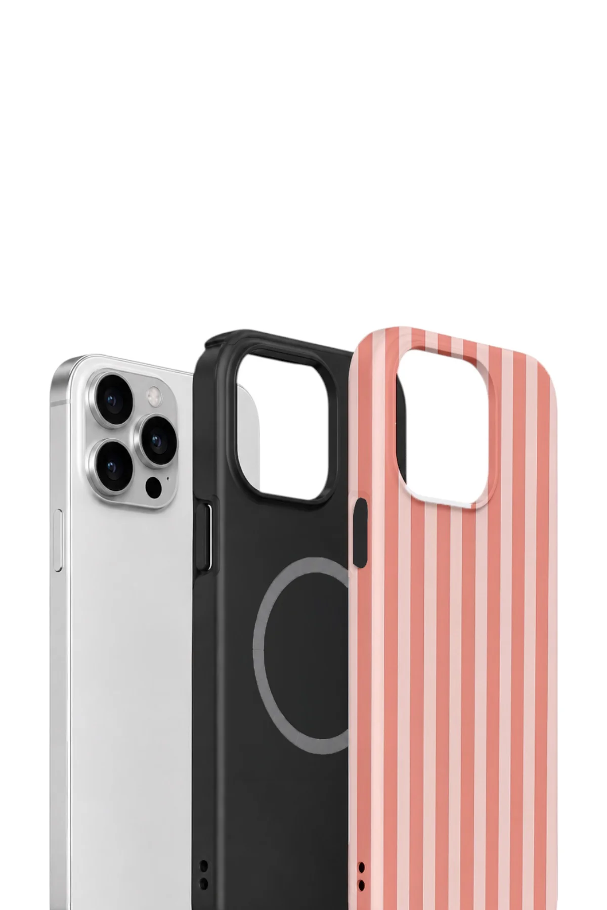 iPhone 13 Pro Max Vorian Çift Katmanlı MagSafe Kılıf Coral Riviera Stripe