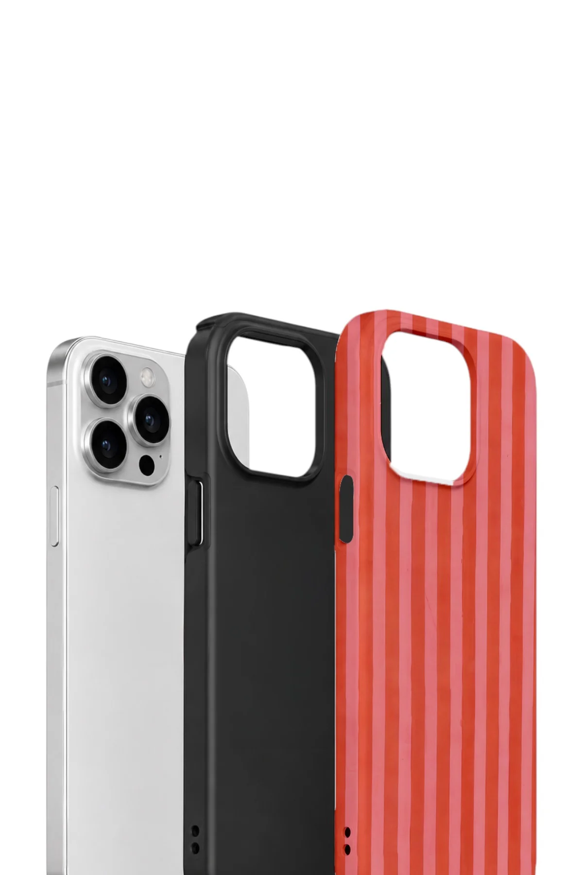 iPhone 13 Pro Max Vorian Çift Katmanlı Kılıf Tomato Red Stripe
